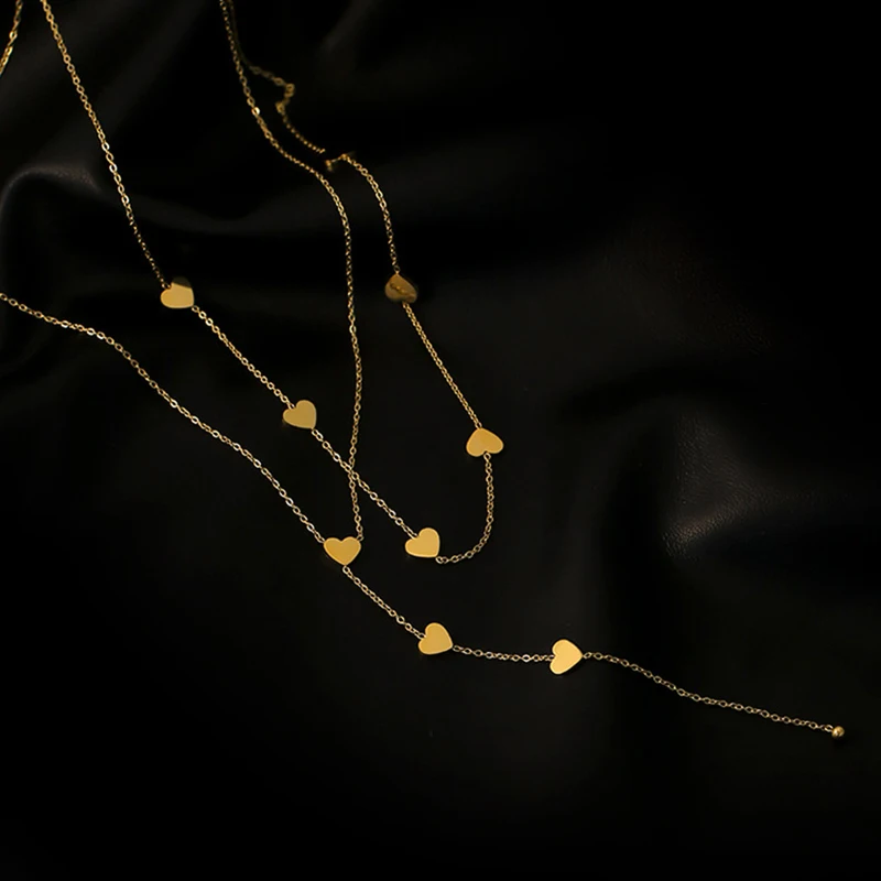 Amara | Gelaagde Ketting met Hartjes
