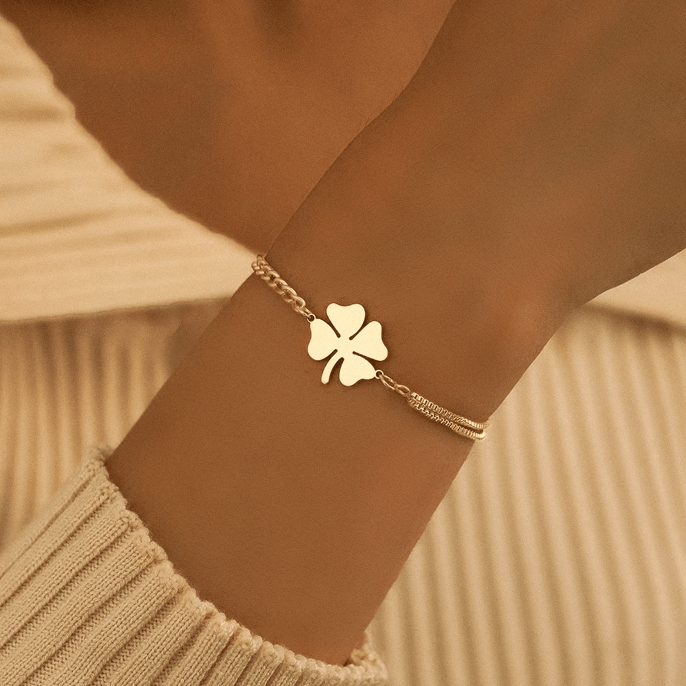 Fleur | Armband met Groot Klavertje Vier