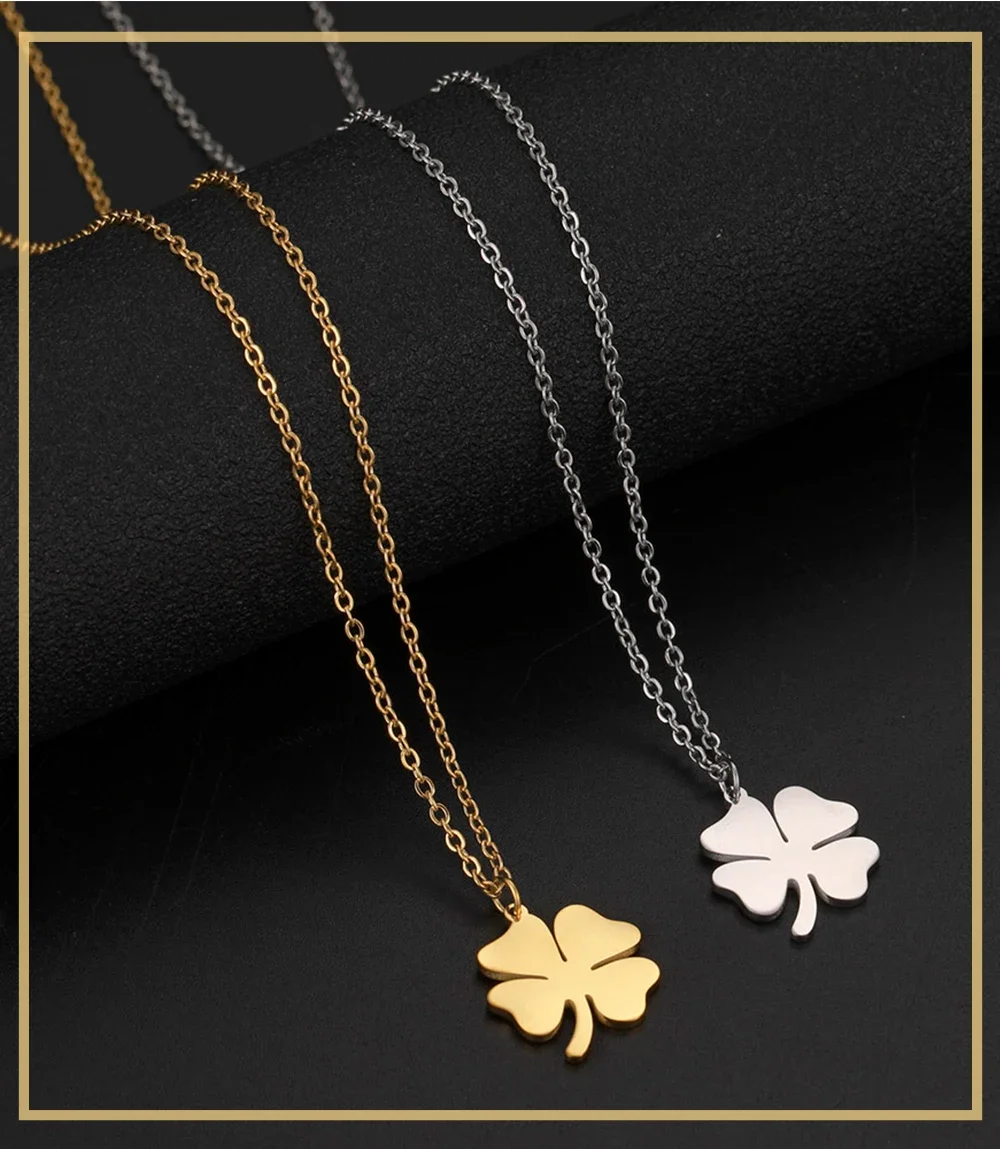 Lunel | Gelaagde Ketting met Klavervierhanger