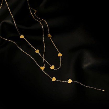 Amara | Gelaagde Ketting met Hartjes